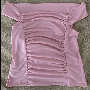 Urban outfitters New w tags pink off shoulder rouched shirt